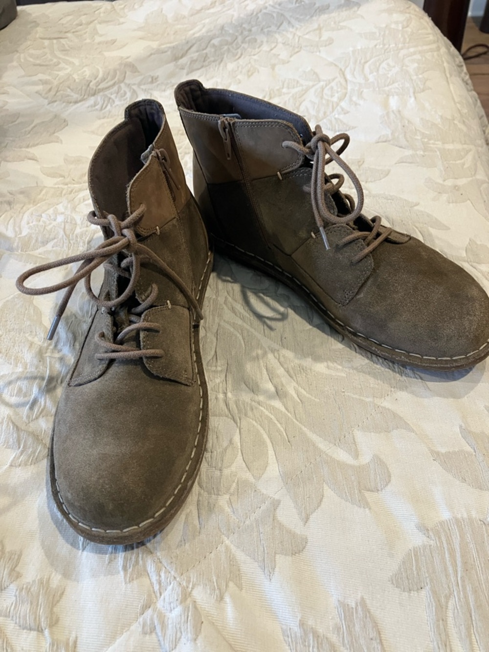 Clark’s Collection Suede Lace-Up Ankle Boots in Brown